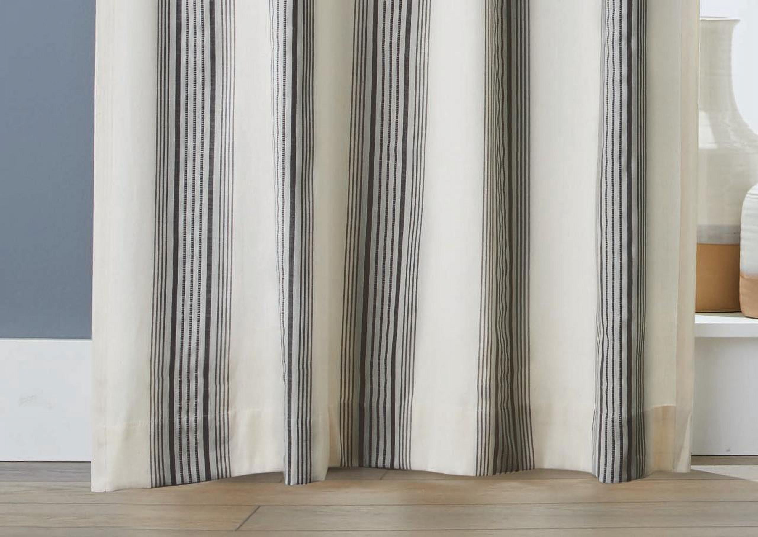 Better Homes & Gardens, Black Farmhouse Stripe Light Filtering Curtain Panel, 50x95, 1 Pack