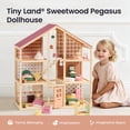 thumbnail image 3 of Tiny Land Wooden Dollhouse for Girls - 6 Rooms Wooden Doll House, DIY Pretend Doll House with 31Pcs Furniture Accessories, Creative Gift for Girl Ages 3+, Dusty Pink, 3 of 8