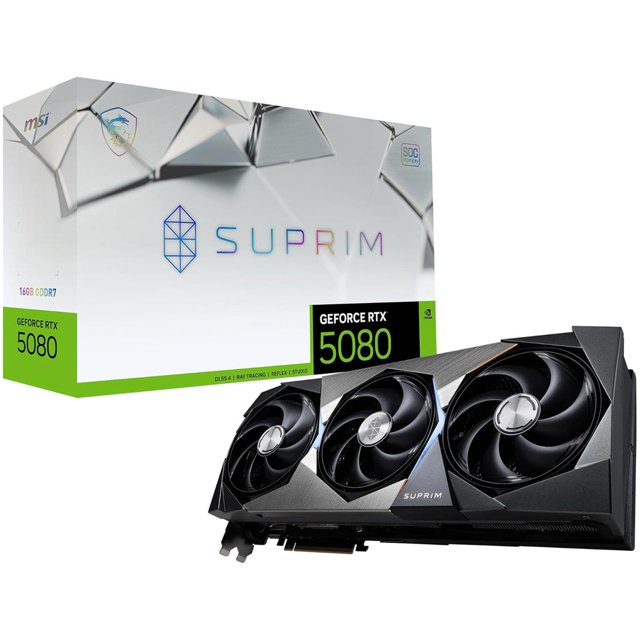 Tarjeta de Video MSI GeForce RTX 5080 16G SUPRIM SOC 16GB GDDR7 negro
