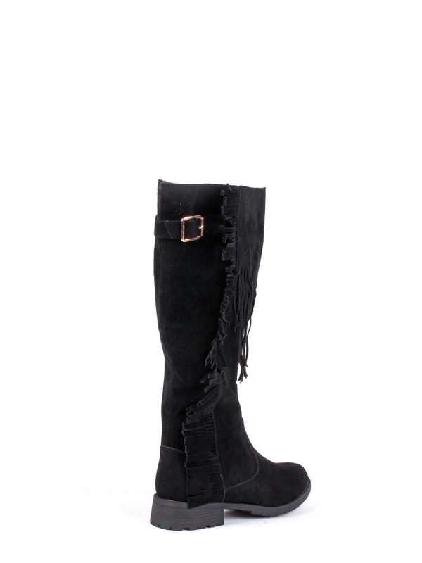 knee high fringe boots