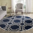 thumbnail image 2 of Safavieh Amherst Navy Indoor Outdoor Rug - Round 5', 2 of 4