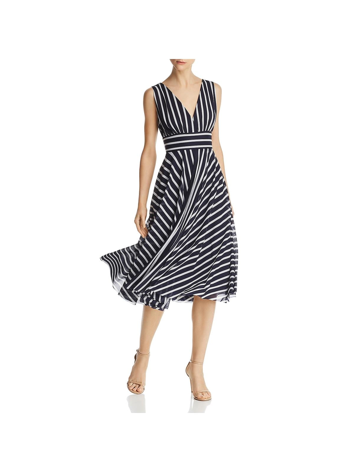 Striped Sleeveless Midi Dress ...