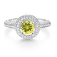 thumbnail image 2 of Gem Stone King 925 Sterling Silver Engagement Ring for Women Set with Mystic Topaz and Moissanite (1.61 Cttw), 2 of 4