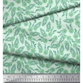 thumbnail image 2 of Soimoi Modal Satin Fabric Leaves & Floral Block Print Sewing Fabric Yard 42 Inch Wide, 2 of 3