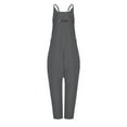 thumbnail image 3 of Cameland Plus Size Women Casual Jumpsuits Cold Shoulder Capris Pants Solid Suspender Straight Leg Pockets Rompers, 3 of 4