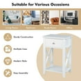thumbnail image 6 of Giantex Set of 2 X-Design Nightstand, Bedside Table w/Drawer & Storage Shelf, Versatile Sofa Table End Table, White, 6 of 6