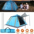 thumbnail image 3 of Olurrisa 7x7ft Pop-Up Camping Tent for 4-5 Person, Instant Setup Family Tent with 2 Mosquito Nets, Waterproof Windproof Blue, 3 of 9