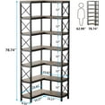 thumbnail image 2 of Tribesigns 7-Shelf Corner Bookshelf,Large Modern Corner Bookcase, 7-Tier Tall Corner Shelf Storage Display Rack with Metal Frame for Living Room Home Office (Grey), 2 of 17