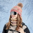 thumbnail image 2 of Caywon Women's Autumn Winter Outdoor Cold-Proof Warm Knit Wool Hat Large Head Circumference,Fleece Lined with Ear Protection,Stylish Beanie Cold Weather Headwear, 2 of 5