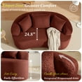 thumbnail image 3 of COOLHUT 65" 3 Seater Sofa Couch, Plush Floor Sofa Couch with Cozy Cushions & 3 Pillows, Curved Back Teddy Fabric Sofa for Living Room, Small Space, Red (Sofa-in-a-Box), 3 of 11