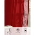 thumbnail image 6 of Sheer Curtains 108 Inches Long, Dark Red Greek Key Semi Sheer Curtains Light Filtering Window Treatment, Geometric Greece Ancient Farmhouse Geo Privacy Voile Drapes for Living Room 52x108 Inch, 6 of 7