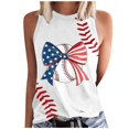 thumbnail image 2 of Bovemsi Baseball Shirt Women Baseball Mom Tank Tops Graphic Tee Cute Workout T Shirts Casual Summer Sleeveless Vest, White Women's Summer Tank Tops, L, 2 of 4
