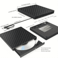 thumbnail image 5 of Multifunctional External CD/DVD Drive Burner Black with SD/TF & USB3.0 Slots Optical Drive for PC Laptop, 5 of 5