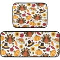 thumbnail image 7 of SKYSONIC Thanksgiving Pattern Kitchen Rugs Set of 2, Turkey Pumpkin Sunflowers Floor Mat Area Rug Washable Carpet Perfect for Living Room Bedroom Entryway, 7 of 7