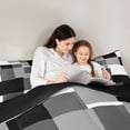thumbnail image 4 of Homewish Minimalist Grid Twin Comforter Sets,Mid Century Art Bedding Set,Black Gray,Black Reversible,2-Piece,1 Comforter and 1 Pillowcase, 4 of 7