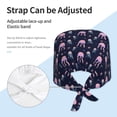thumbnail image 3 of Scrub Caps Women Men, Pink Starfish Jellyfish Adjustable Working Caps, Turban Hat Cleaning Working Cap with Sweatband, Elastic Bandage Tie Back Nurse Cap, 3 of 5