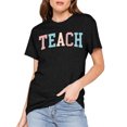 thumbnail image 2 of Teacher Shirts Women Funny Teach Printed Graphic Tshirt Short Sleeve T-Shirt Blouse Teacher Gifts Tops Tee, 2 of 7