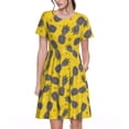 thumbnail image 1 of Bixox Robe d'Été à Manches Courtes pour Femmes Robe Ample Longueur Genou avec Poches-Ananas d'Été, 1 of 7