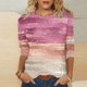 thumbnail image 1 of Fiudx Camisas para Mujer Camiseta Holgada de Manga Tres Cuartos con Cuello Redondo y Estampado Regular a La Moda Informal para Mujer, 1 of 4