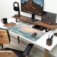 thumbnail image 3 of Desk Mat Gaming Abstract Ocean Desk Pad Large Mouse and Keyboard Pad, Faux Stained Glass Sun & Waves Mouse Mat XXL Desk Protector, Computer Mats for Desktop Sun & Waves Office Decor 31.5" X 15.7", 3 of 6