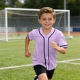 thumbnail image 7 of hengsof Kids Baseball Jersey Solid Button Down Shirts Sports Uniform for Boy Girl Softball Jersey Hip Hop Short Sleeve, 7 of 7
