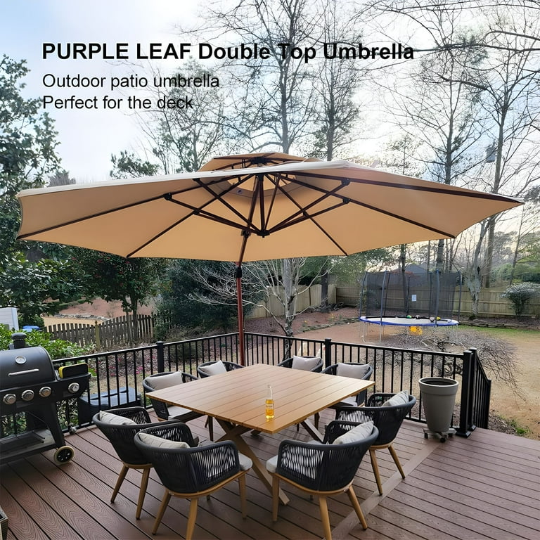 double top round deluxe patio umbrella ABCCANOPY Cantilever Umbrella Burgundy / 9FT 25 percent aluminum 12 Ft. Double Top Deluxe