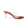 thumbnail image 3 of BLISSFUL STEP Women's Clear Strap Stiletto Heels Sandals Red 10, 3 of 7