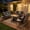 7PCS-Sofas & Swivel Chairs & Side Tables & Wicker Fire Pit, variant on Opohoro 10 Person Outdoor Conversation Set with 41" Wicker Fire Pit Table, Brown Rattan Sofa Set with 4 Swivel Rocker Chairs and End Tables, Beige for Patio Backyard