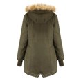 thumbnail image 1 of asdoklhq Womens Plus Size Tops Clearance,Women's Winter Mid-Length Fleece Detachable Hat Warm Jacket Cotton Coat, 1 of 9
