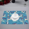 thumbnail image 3 of MKHERT Funny Christmas Reindeers with Snowflakes Placemats Table Mats for Dining Room Kitchen Table Decoration 12x18 inch,Set of 4, 3 of 4