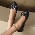 thumbnail image 6 of Samdudou Flat Shoes for Women Closed Toe Pointed Slip On Ballet Flats Elegant Sparkly Rhinestone Bowknot Embellishment Casual Office Work Evening Dressy Footwear, 6 of 8