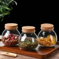 thumbnail image 5 of 3Pack Round Glass Jars With Cork Lid – 17Oz Candy Jar For Tea Coffee Beans Spice, 5 of 6
