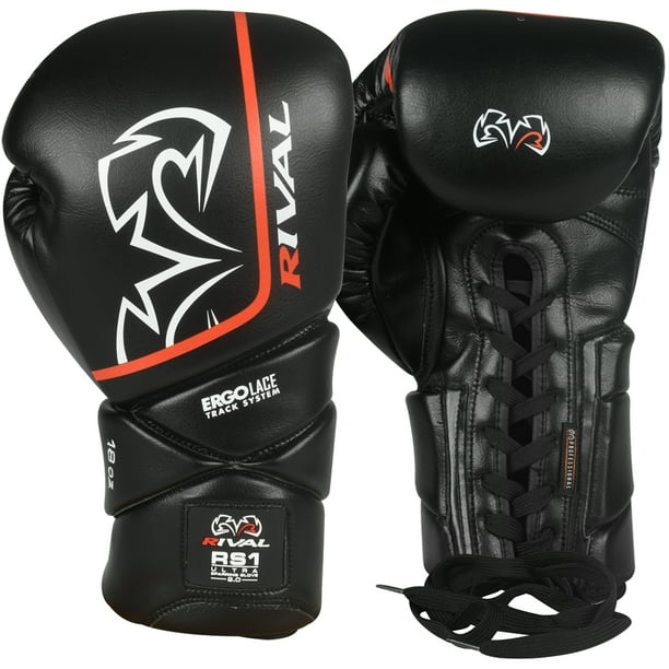 Rival Boxing RS1 2.0 Ultra Pro LaceUp Sparring Gloves 18 oz. Black