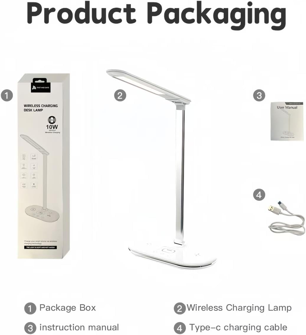 LED Desk Lamp 3 in 1 Table Lamp for Home Office, Multifunctional Desk Light with Touch Control 3 Lighting Eye-Caring Modes Study Night Light for Bedroom