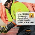 thumbnail image 2 of Pioneer High Visibility Reflective Insulated Freezer Jacket - Hi Vis Mens Work Jacket - Quilted Gusseted Action Back  Yellow/Green, 2 of 8