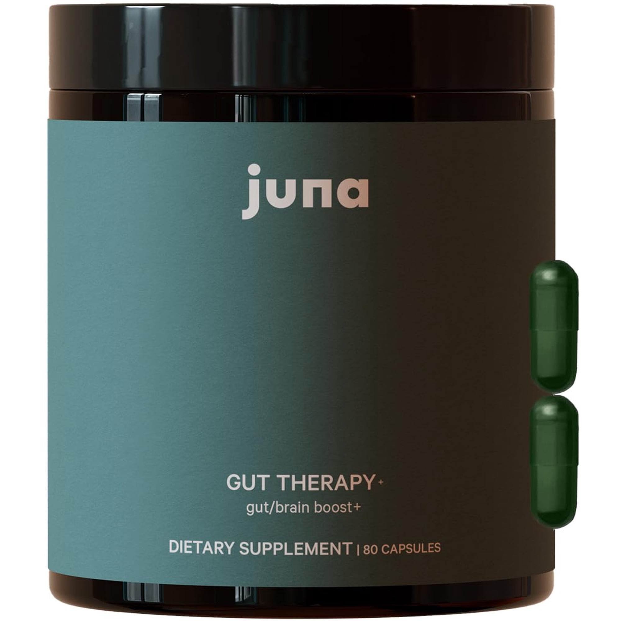 Juna Gut Therapy–L-Glutamine Amino Acids & Probiotics for Gut-Brain Support – Helps Mood, Focus & Mental Clarity–Dual-Action Probiotics Support Microbiome Balance – With Clinically Studied Ginseng