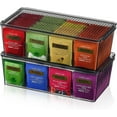 thumbnail image 1 of Lifewit 2 Pack Plastic Stackable Tea Bag Organizer, Divided Storage Bin Box for Kitchen Cabinets, Countertops, Pantry, Hold Coffee Pods, Sugar Packets, Condiments, 8 Sections, Black, 1 of 7