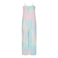 thumbnail image 5 of Womens Summer Sleeveless Jumpsuits Ruched Camis Rompers Casual Loose Trendy Printing Wide Leg Cropped Pants Playsuits, 5 of 7