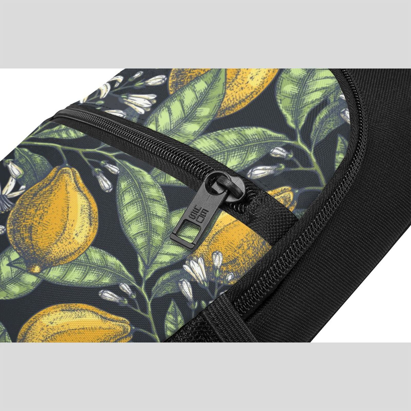 Xecao's Citrus Fruits Elegant Lemons Print Sling Bag: A Versatile Chest, Shoulder, and Crossbody Backpack for Casual Days Out, Perfect for Both Men and Women