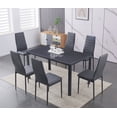 thumbnail image 1 of Tempered Grey Glass 7pc Dining Set w Grey Cushion Seats, 1 of 1