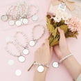 thumbnail image 4 of 12 juegos de pulseras de rosario de sublimación en blanco para bautismo, con cuentas de rosario de perlas de imitación, pulseras con foto conmemorativa con cabujones de transferencia de calor., 4 of 6