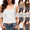 thumbnail image 3 of SwiftWear Women's Trendy Cropped Tank Top with Built-in Bra & Shoulder Buttons Sleeveless Cami Casual Going Out​ Tops, 3 of 5