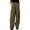 Coffee, variant on TSADFHJI Skirts for Women Midi Length Sequin Women Solid Casual Pocket Wide Leg Pants Elastic Waist Loose Pants Cargo Pants Xl/4 Grey