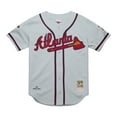 thumbnail image 2 of Men's-Mitchell & Ness Chipper Jones Gray Atlanta Braves 1995 Throwback Authentic Jersey, 2 of 7