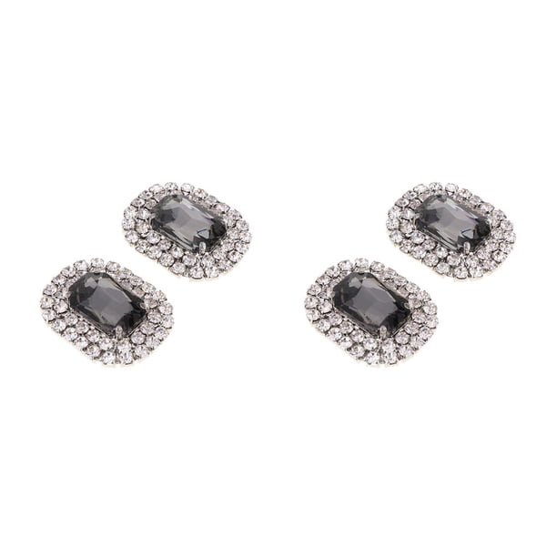 Sonducket Clips de zapatos de diamantes de imitación Hebilla de boda DIY Zapato de novia Encantos decorativos Rojo Type2