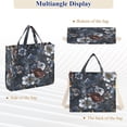 thumbnail image 6 of Corduroy Tote Bag for Women Shoulder Handbags Fashion Ladies Purses Satchel Messenger Bags Blue Peonies M, 6 of 8