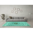 thumbnail image 3 of Ahgly Company Indoor Rectangle Medallion Turquoise Blue Traditional Area Rugs, 2' x 5', 3 of 4