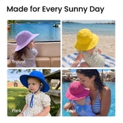 HECCEI Infant Sun Hat UPF 50+ Sun Protection Hat Summer Caps, 6-24 Months, Pink