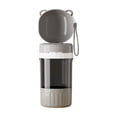 thumbnail image 2 of 2-in-1 Pet Travel Water Bottle & Food Container - 14 oz Water + 6 oz Food Dispenser,Leak-Proof Portable Dog Water Bottle Bowl for Walking,Hiking,Camping(3"×11",Grey), 2 of 3