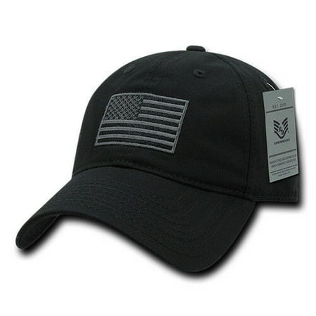 Relaxed Fit US American Flag Washed Cotton Baseball Cap Patch Polo Tonal USA